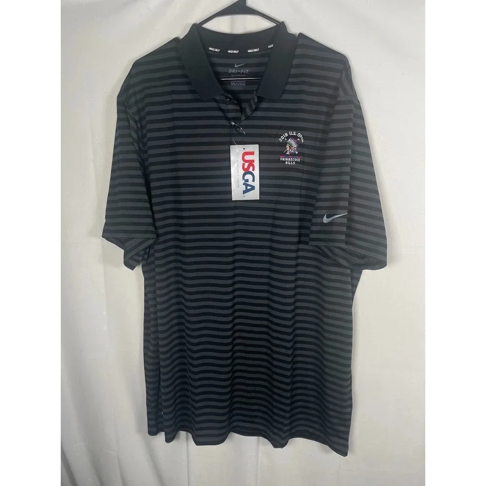 Nike 2018 US Open Shinnecock Hills Polo Shirt Black Size Large NWT Deadstock